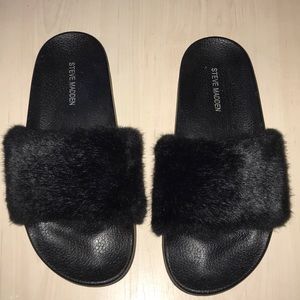 Steve Madden Fur Slides